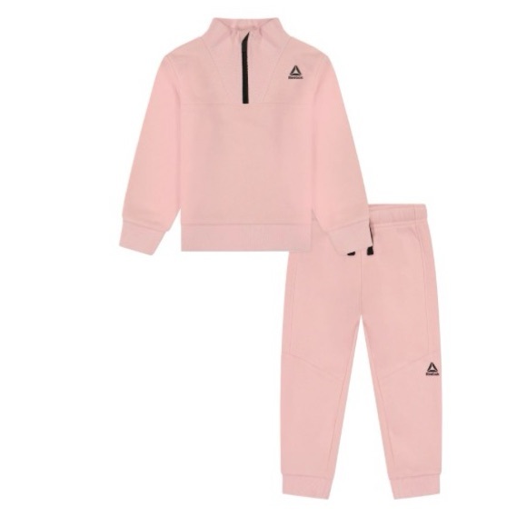 NWT Reebok Toddler Matching Sweatshirt / Jogger Set in Blush Size 12 Months - Picture 1 of 10